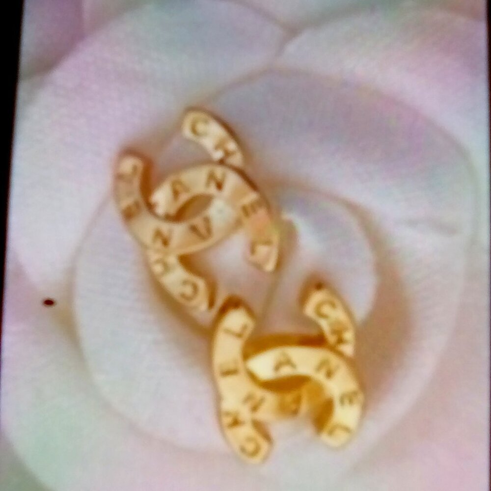 Gold c earrings-available now